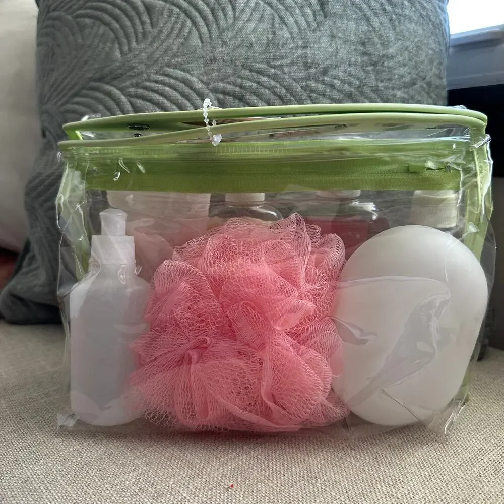 Vintage Bath & Body Works‎ Escapes Cosmetic Bag Set Set Rose Cream Spray Gel